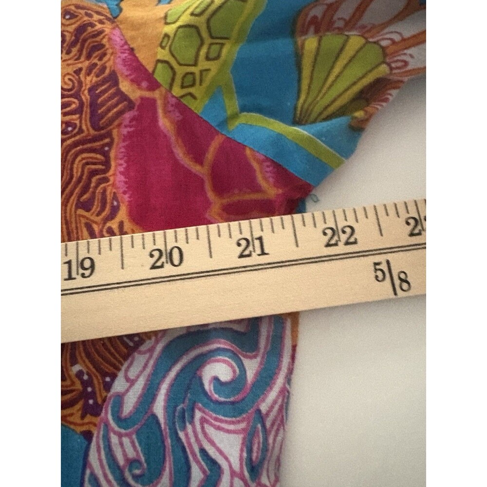 Kikisol Tunic Top Womens L Blue Floral Lagenlook Coastal Resort Vacation Coverup - Picture 8 of 15